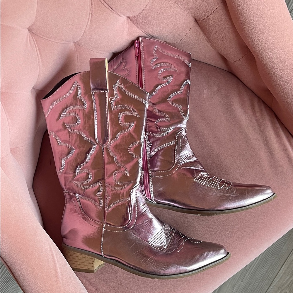 Pink Western-Style Women's Boots